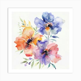 Watercolor Flowers 46 Art Print