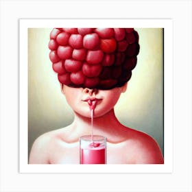 Raspberry Head Art Print