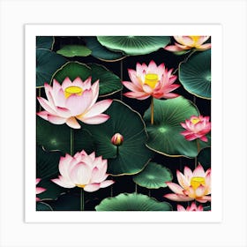 Lotus Flower Wallpaper 4 Art Print