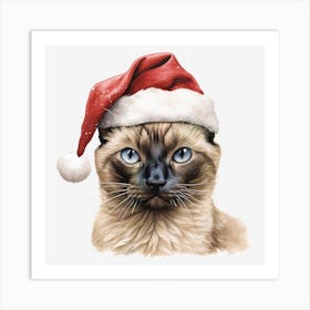 Santa Cat 39 Art Print