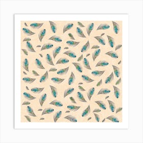 Background Palm Leaves Pattern Art Print