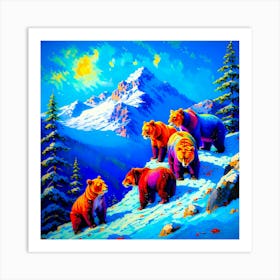 Bears In The Snow Poster