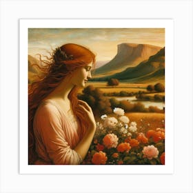 Girl In A Field 1 Art Print