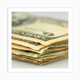 Stack Of Us Dollar Bills Art Print