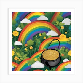 RAINBOW POT OF GOLD Art Print