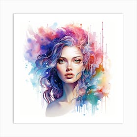 Watercolor Of A Girl 1 Art Print