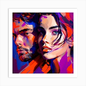 Couple Abstract Fine Art Style Portrait Art Print