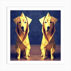 Masterpiece Origami Dogs Art Print