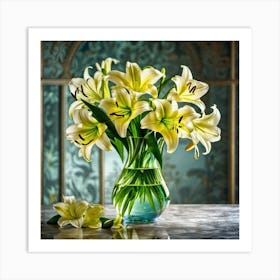 Lilies In A Vase 5 Art Print