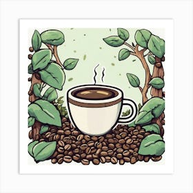 Coffee Cup In The Forest 6 Art Print