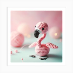 Amigurumi, Flamingo 2 Art Print