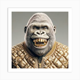 Gorilla With Gold Teeth 1 Art Print