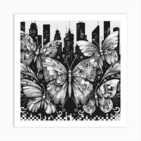 Butterflies In The City 2 Art Print