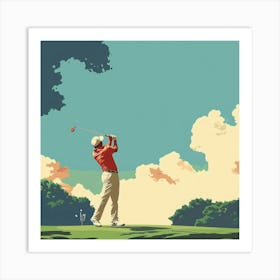 Golfer Swinging 2 Art Print