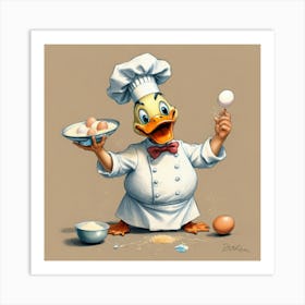 Chef Duck 24 Art Print