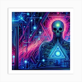 Psychedelic Skull Art Print