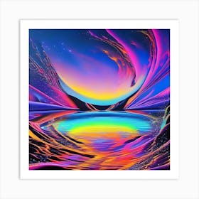 Vibrant lake Art Print