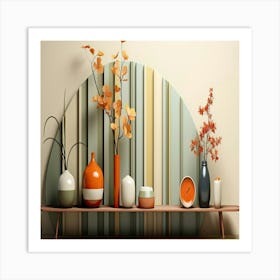 Vases On A Shelf Art Print