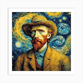 Portrayal Of Van Gogh S Self Portrait (7) Art Print