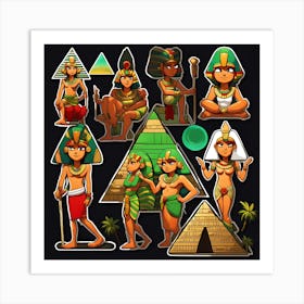 Pyramid people, Egyptian, new earth, pyramids Art Print
