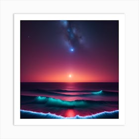 Moonlight Ocean Art Print