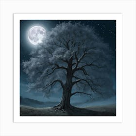 Tree In The Moonlight Art Print 0 Art Print