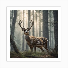 Deer In The Forest 65 Art Print