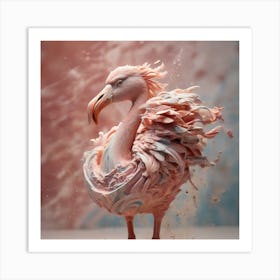 Flamingo of Marble Art Print