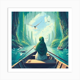 Girl In Boat Art Print