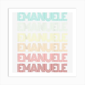 First Name Emanuele Italian Italian Boy Retro Birthday Art Print