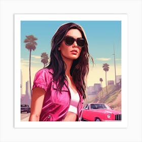 Grand theft auto Kendall Jenner 4 Art Print