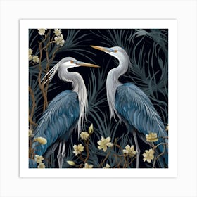 Blue Herons 2 Art Print