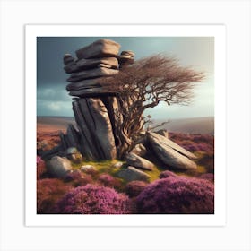 Tree On A Rock 2 Art Print