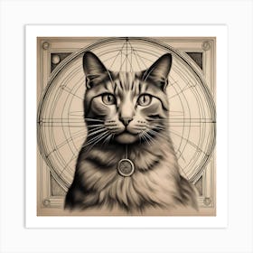 Vitruvian Cat Art Print