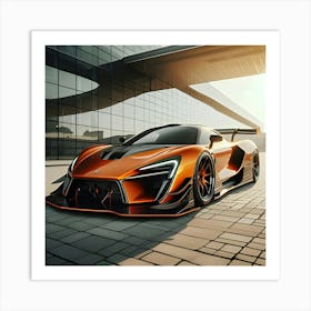 Orange Super Car With Full Body Kitt 1 Art Print