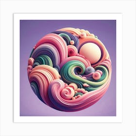 3d Paper Art 2 Art Print