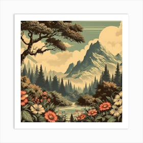 One Tree On The Top Of The Mountain Towering 12 Art Print