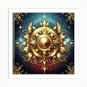 Golden Ornamental Frame Art Print