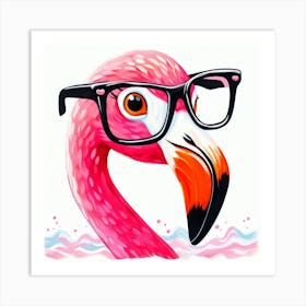 Flamingo With Glasses 4 Art Print