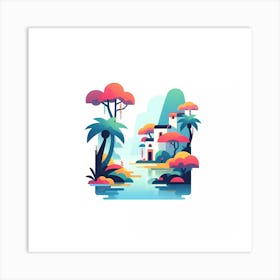 Landscape Illustration Art Print