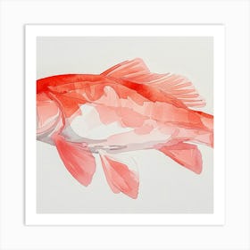 Red Koi Fish Art Print