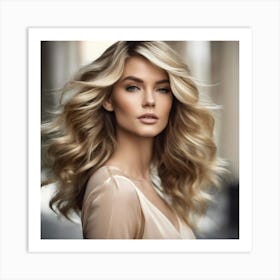 Portrait Of A Blonde Woman Art Print