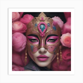 Mask Of Roses Art Print