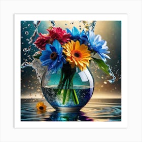 Flowers In Water 15 Art Print