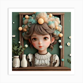 Girl With Hair Art Print