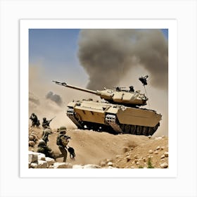 M60 Tank In Action Art Print