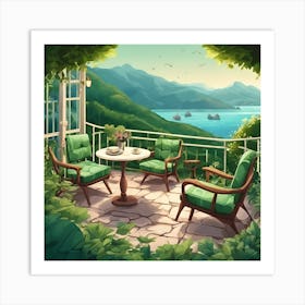 Balcony With A View Art Print