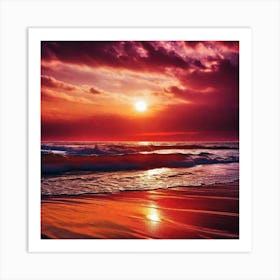 Sunset On The Beach 362 Art Print