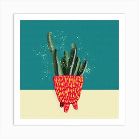 Funky Cactus 3 Square Art Print