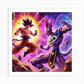 Goku Vs Beerus V2 Art Print